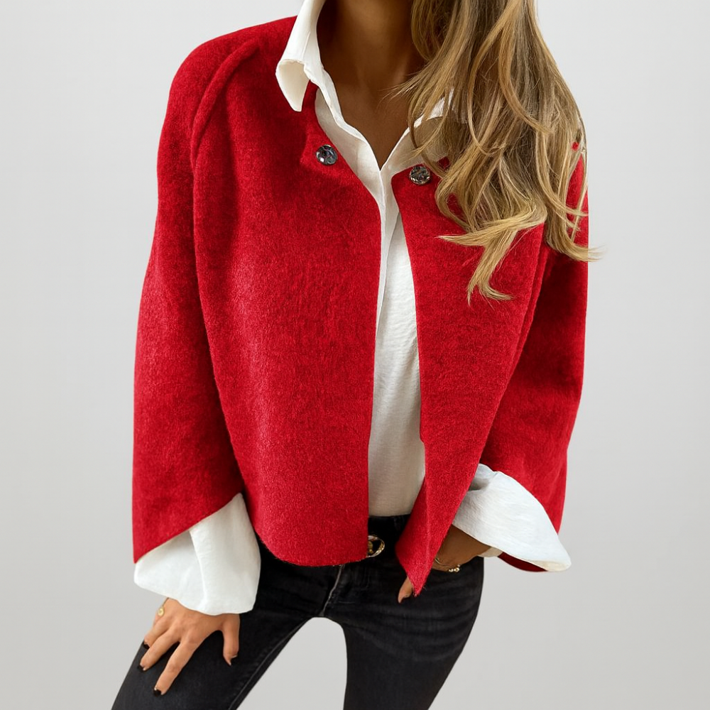 Manteau court avec manches évasées chics