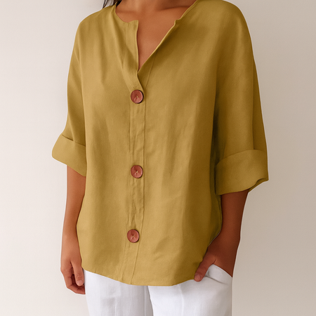 Blouse en lin décontractée pour une élégance intemporelle