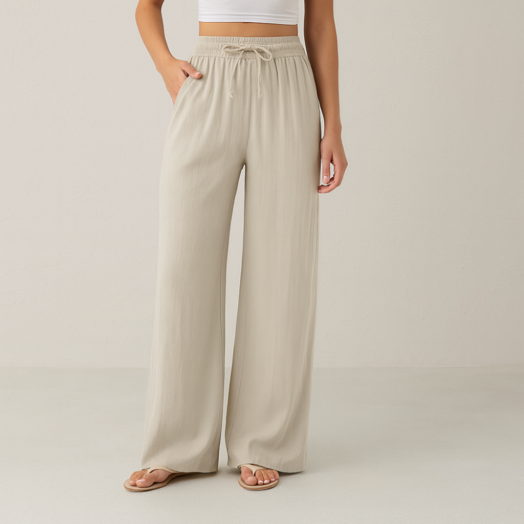 Pantalon Taille Haute Fluide