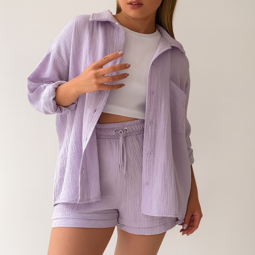 Ensemble 2 Pièces en Gaze de Coton Ultra-Léger