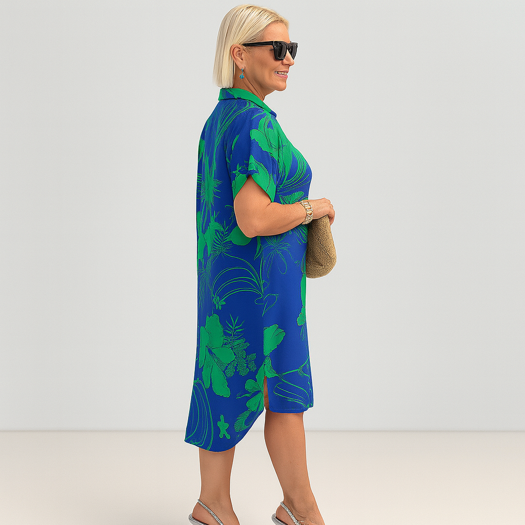 Robe Midi d’Été à Imprimé Floral Élégante