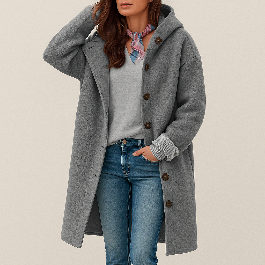 Jessica™ – Langarm-Cardigan-Oberteil mit Kapuze